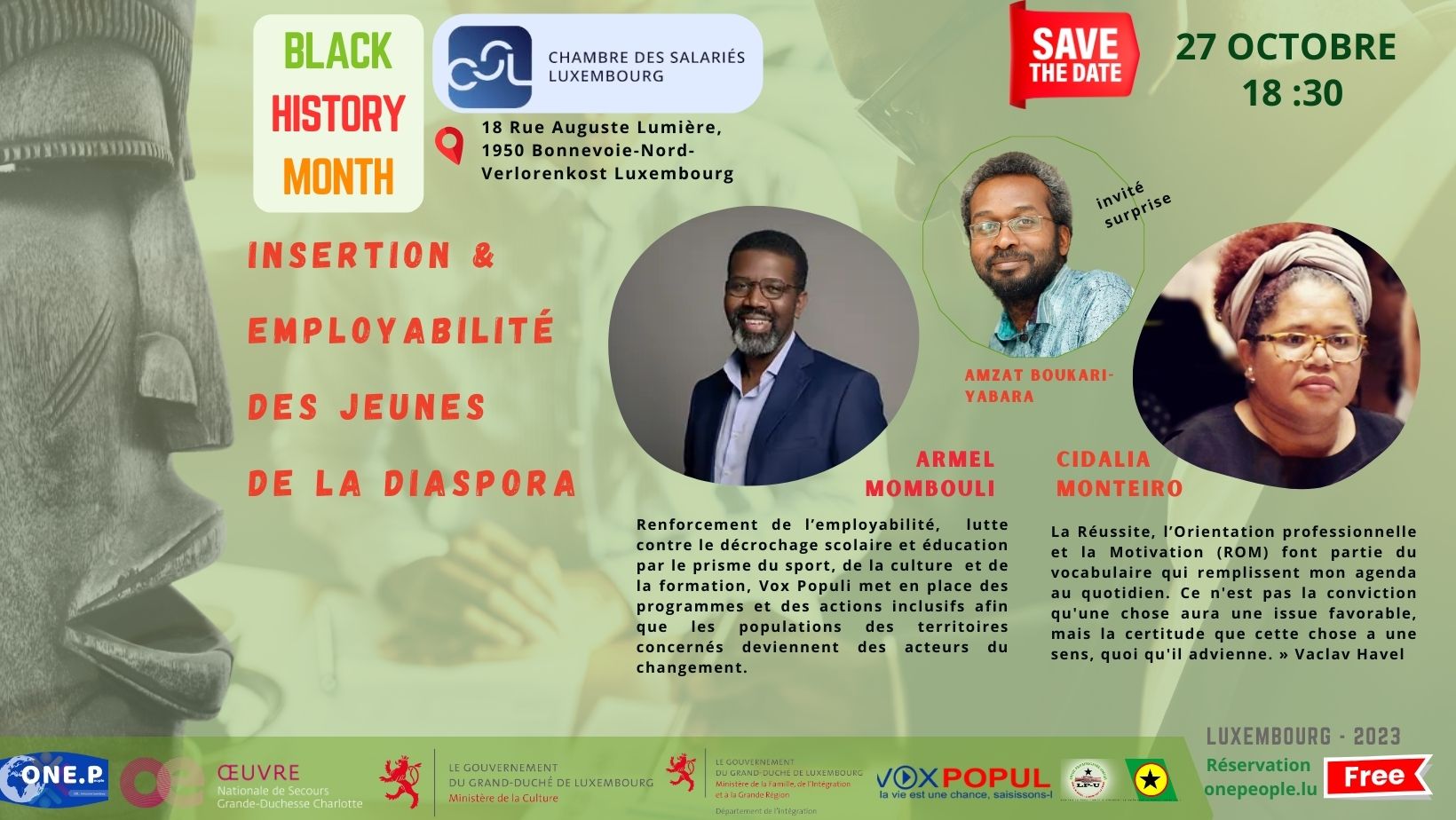 Black History Month Luxembourg ; One people ASBL antiracism