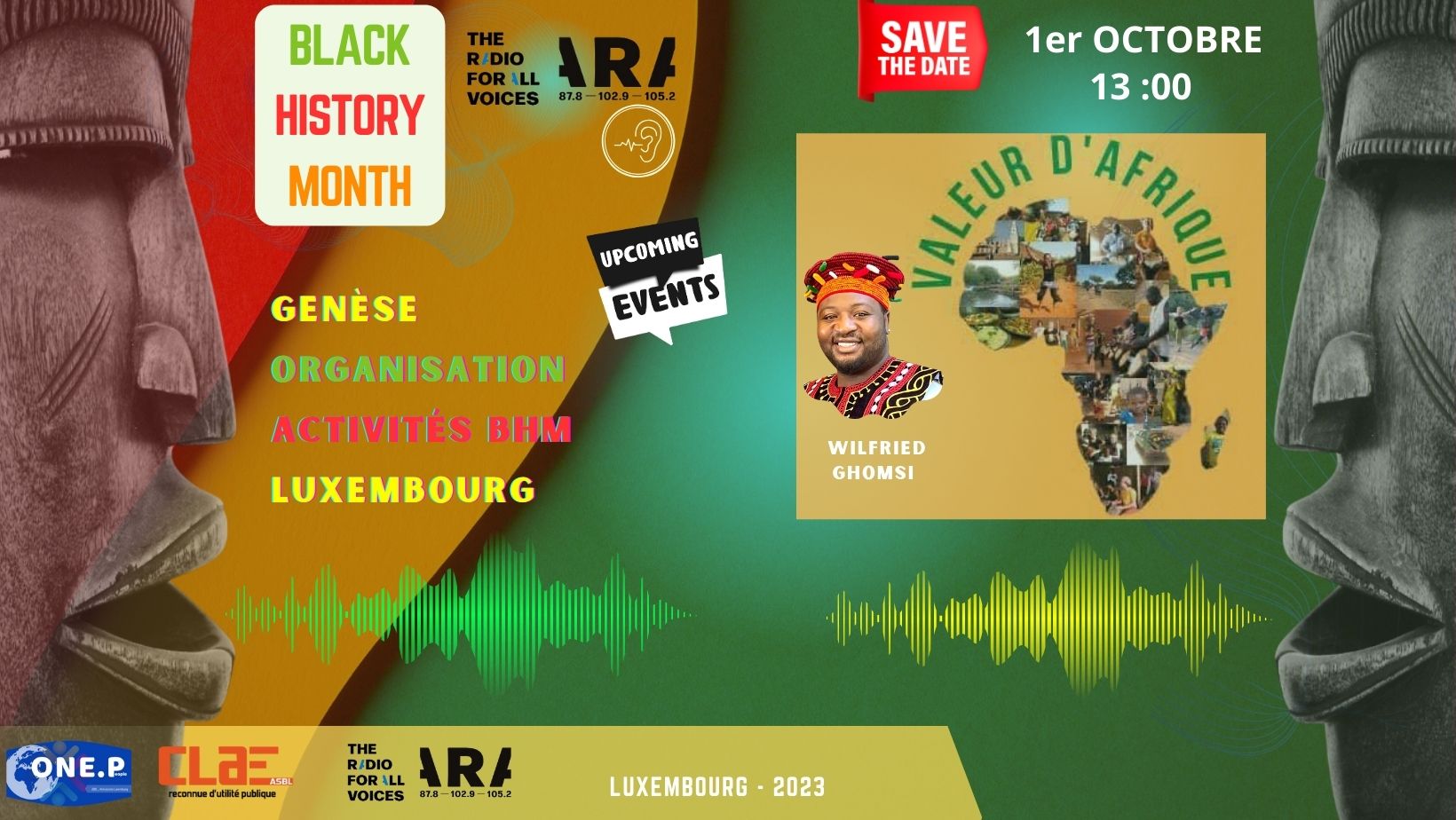 Black history month luxembour wilfried G; valeur d'afrique; ONE PEOPLE; antiracisme luxembourg;