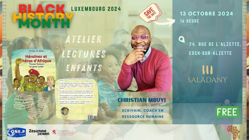 Atelier de lecture enfants; Antiracisme Luxembourg; One people Luxembourg; Black History month Octobre 2024