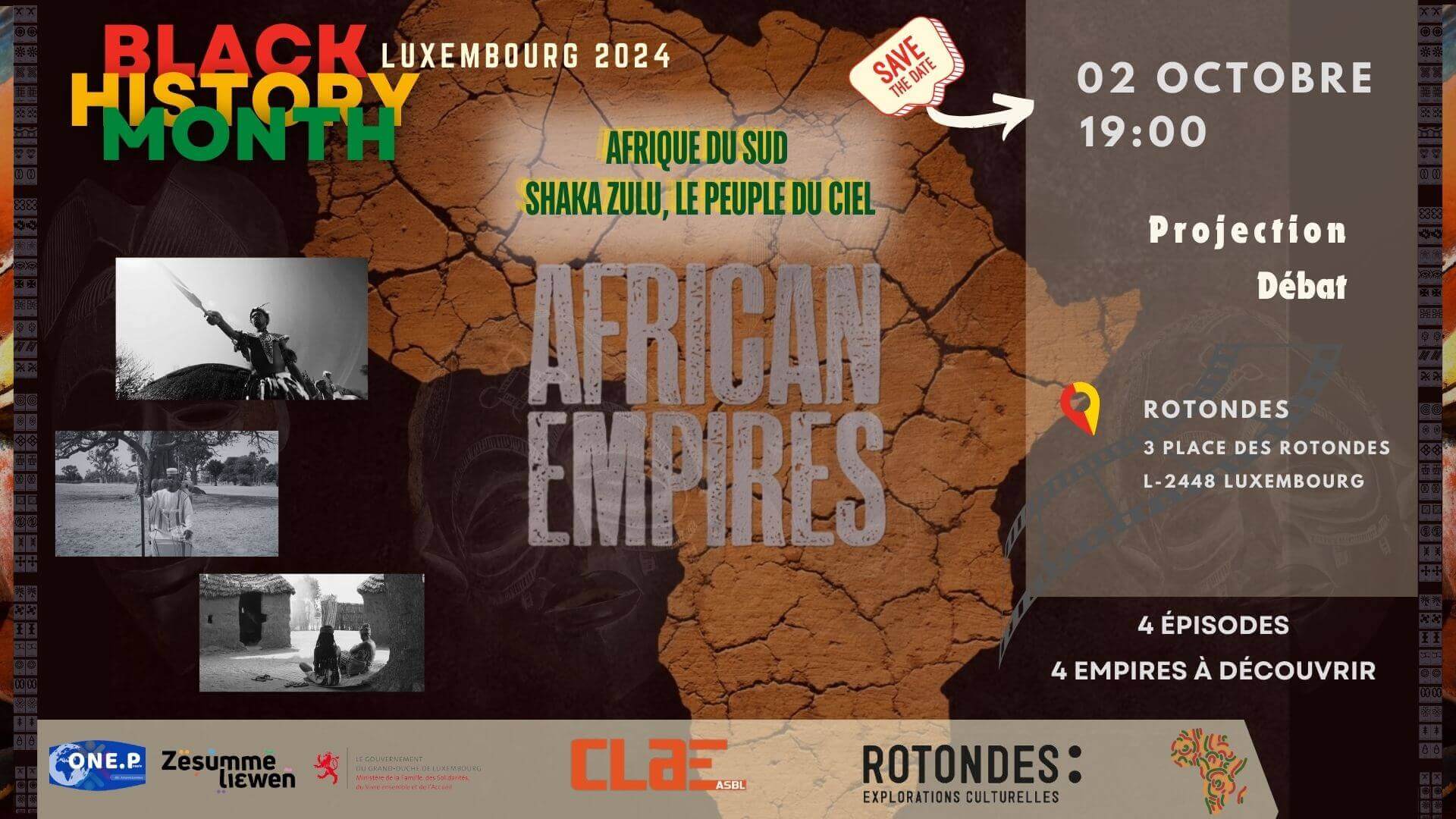 Projection débat empire Zoulou; Antiracisme Luxembourg; One people Luxembourg; Black History month Octobre 2024