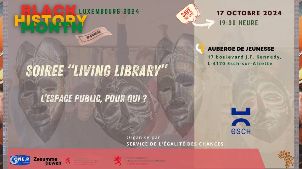 Soirée de Living Library; Antiracisme Luxembourg; One people Luxembourg; Black History Month 2024